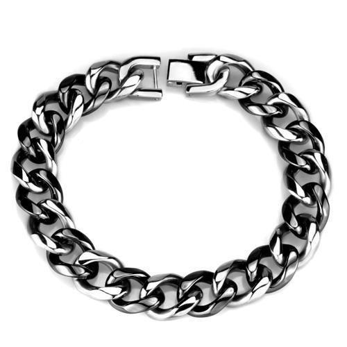 JCE1000 High polished (no plating) Stainless Steel Bracelet with Ceramic in Jet