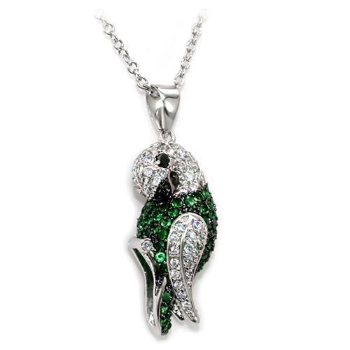 JCE1567 Rhodium + Ruthenium Brass Chain Pendant with AAA Grade CZ in Multi Color