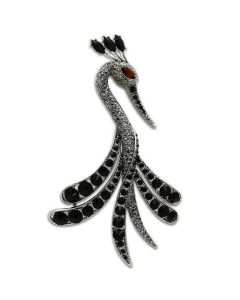 JCE2393 Imitation Rhodium White Metal Brooches with Top Grade Crystal in Multi Color