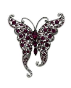 JCE2396 Imitation Rhodium White Metal Brooches with Top Grade Crystal in Multi Color