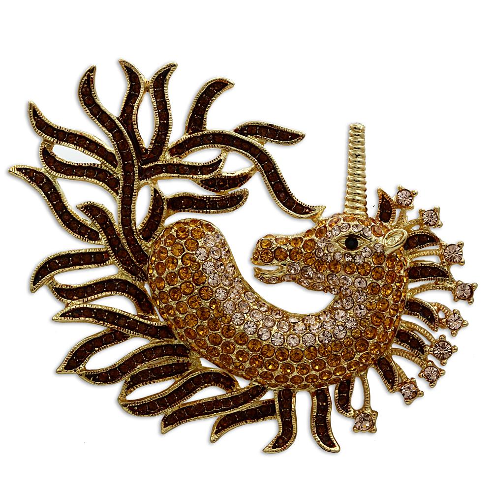 JCE2405 Gold White Metal Brooches with Top Grade Crystal in Multi Color