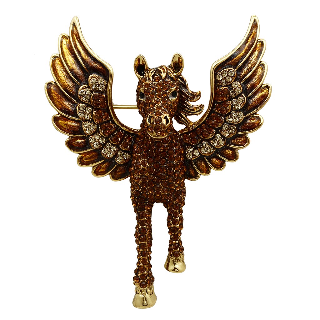 JCE2421 Gold White Metal Brooches with Top Grade Crystal in Multi Color