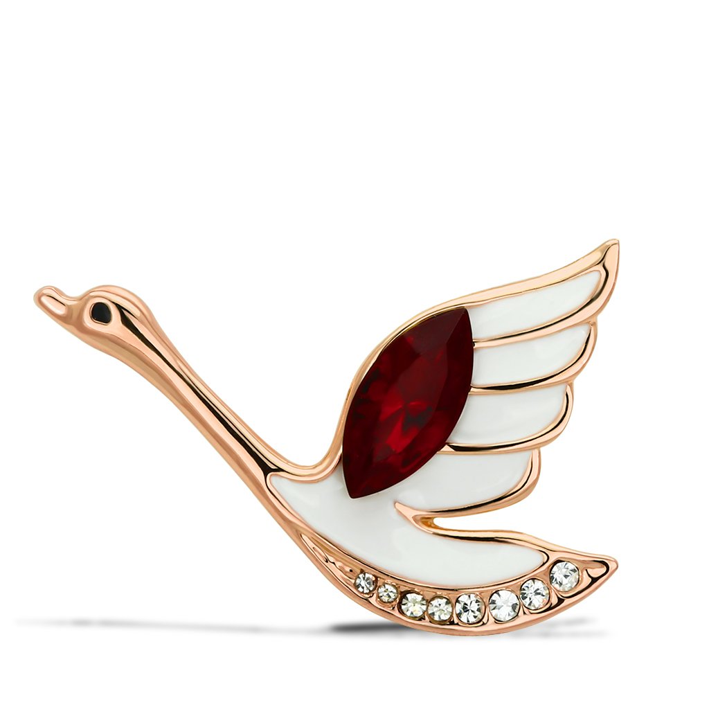 JCE2761 Flash Gold White Metal Brooches with Top Grade Crystal in Siam