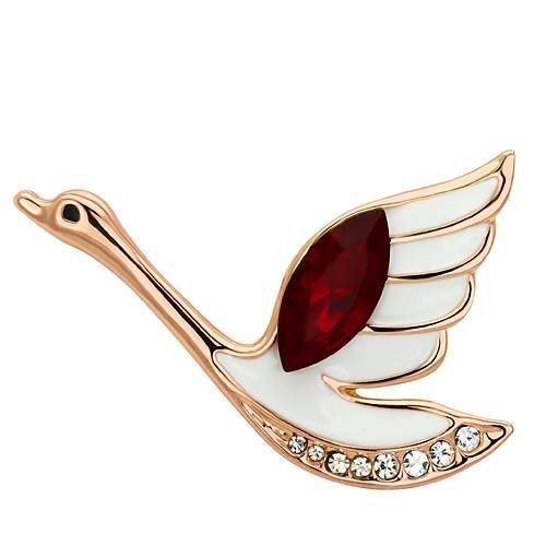JCE2762 Flash Rose Gold White Metal Brooches with Top Grade Crystal in Siam