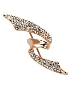 JCE2941 Flash Rose Gold White Metal Brooches with Top Grade Crystal in Clear