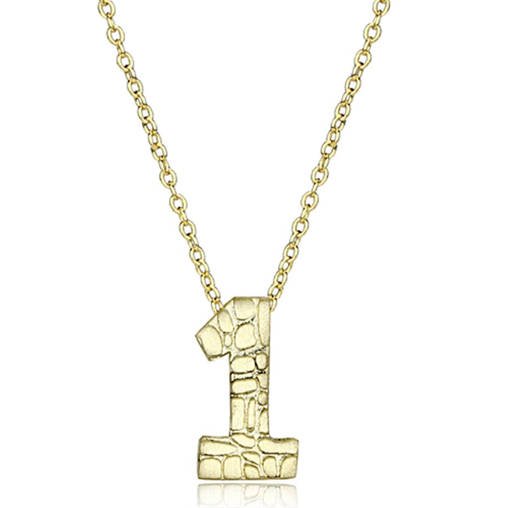JCE3460 Flash Gold Brass Chain Pendant with Top Grade Crystal in Clear