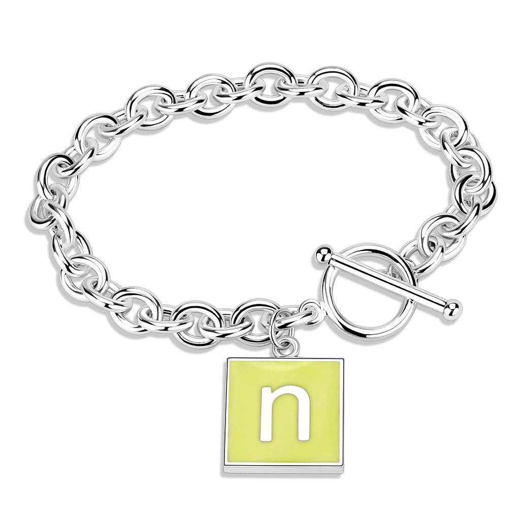 JCE4639 High-Polished Brass Bracelet with Epoxy  in Emerald
