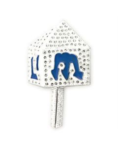 JCE839 Rhodium White Metal Brooches with Top Grade Crystal in Clear