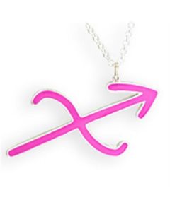 JCEK11PINK Silver Brass Chain Pendant with Epoxy  in Rose
