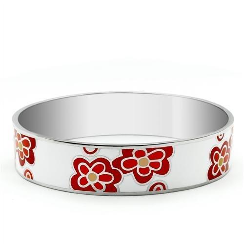 JCE288 High polished (no plating) Stainless Steel Bangle with Epoxy in No Stone