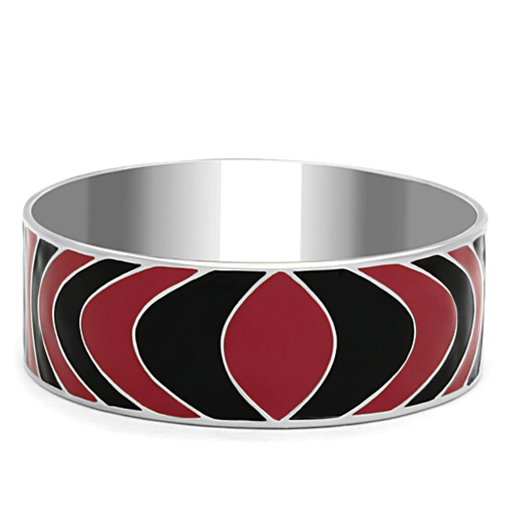 JCE293 High polished (no plating) Stainless Steel Bangle with Epoxy in Multi Color