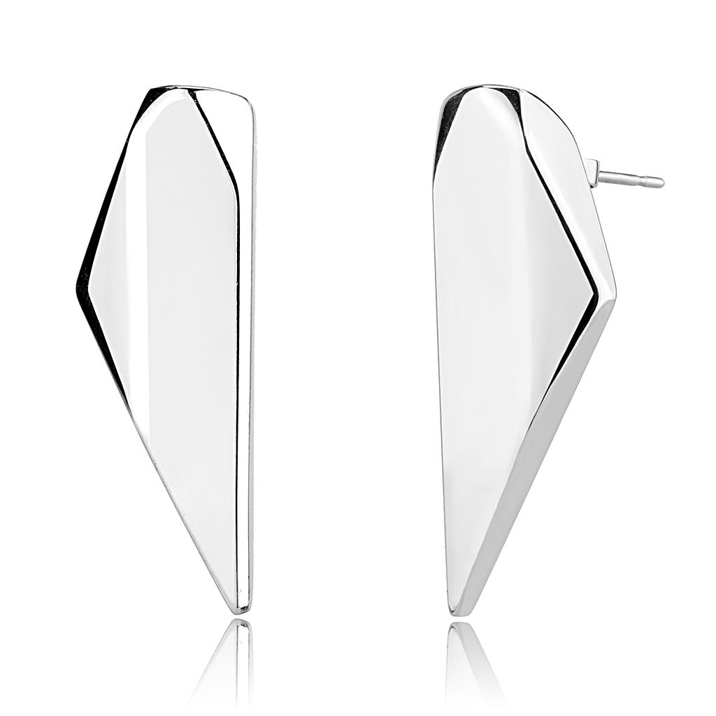 JCE3160 Rhodium Stainless Steel Earrings with No Stone