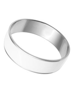 JCE784 High polished (no plating) Stainless Steel Bangle with Epoxy in White