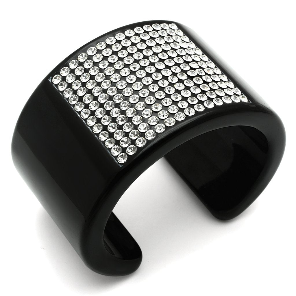 JCE025 Resin Bangle with Top Grade Crystal in Clear