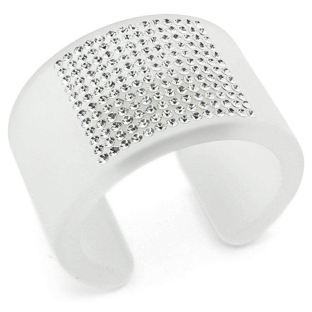 JCE026 Resin Bangle with Top Grade Crystal in Clear