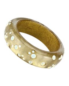 JCE091 Resin Bangle with Top Grade Crystal in Aurora Borealis (Rainbow Effect)