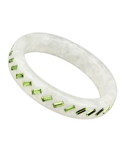 JCE093 Resin Bangle with Top Grade Crystal in Peridot